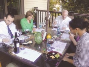 The tasters included Sun reporters Melissa Hanson, Alana Melanson, Rick Sobey and Kori Tuitt, the Wine Butler Mike Pigeon and his wife Judy, and the Wine Goddess Mary Lee Harrington.