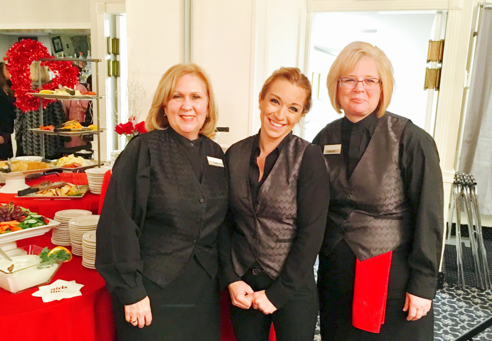 LADIES OF LENZI S: From left, Gail Friado of Billerica, Crystal Graham of Lawrence and Denise Belleville of Lowell all waitresses at Lenzi s Millhouse in Dracut take a quick break for a snapshot while working the recent Girls Inc. Jazz in January event. SUN/DACEY ZOUZAS