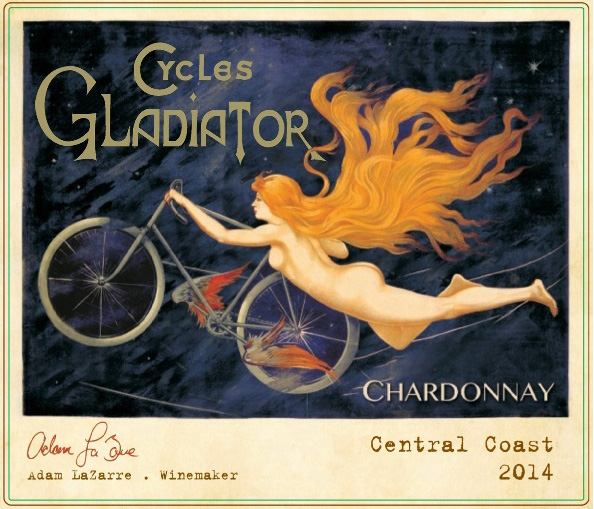 The label for Cycles Gladiator Chardonnay is from a bicycle ad poster created in Paris in 1895 to attract women buyers. In 2009, the Alabama Beverage Control Board banned the label --- and the wine --- from sale because of its "immodest" characterization.